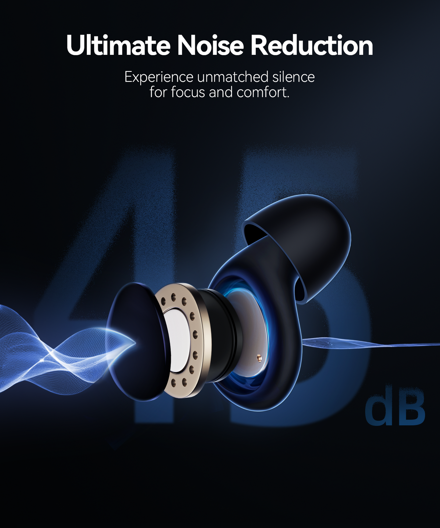 Ear Plugs for Sleeping Noise Cancelling, 45dB Comfy Ear Plugs for Noise Reduction, Silicone Earplugs for Concerts Motorcycle Shooting, Reusable Hearing Protection Earplugs & Case, 8 Eartips Black